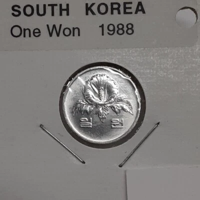 1988 South Korea 1 Won Aluminum Coin - Uncirculated - Image 1 of 2