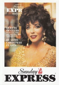 Joan Collins - Seltenes Orig Vintage 20" x 28" Sunday Express Magazin Poster 1992 - Bild 1 von 1