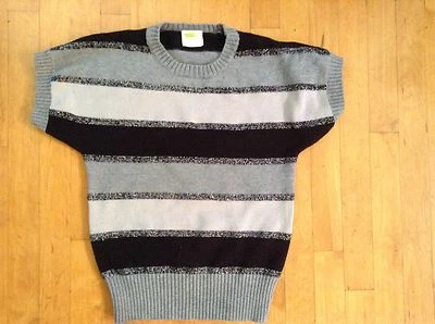 Crazy 8 Girls Sweater Size Large 10-12 Gray  Striped Short Sleeve - Image 1 of 4