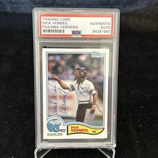 HOF Coach Dick Vermeil Custom Retro Philadelphia Eagles Signed Auto Card PSA