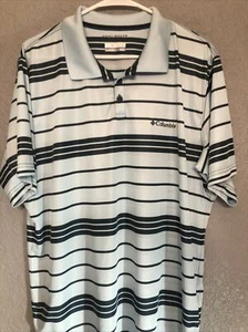 Columbia Omni-Shade Herren Kurzarm Poloshirt Gr. XLarge blau schwarz gestreift - Bild 1 von 4