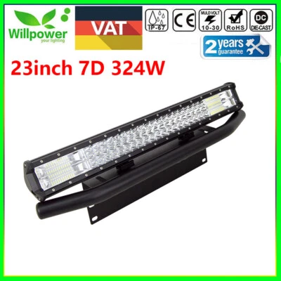 22inch 7D 324W Tri Row led light bar for SUV off road car jeep +23inch Bracket - Image 1 of 4