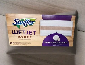 Swiffer Wet Jet Wood Microfiber-Like 11.3” x 5.4” Refill Mopping Pads 12 Ct New - Picture 1 of 6