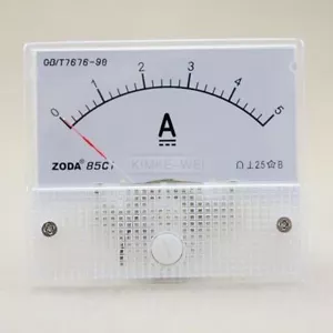 DC 0-5A Analog Amp Meter Ammeter Current Panel New - Picture 1 of 3