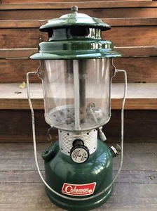 Vintage 1966 Coleman 220F Double Mantle Liquid Fuel Camping Large Lantern Green - Picture 1 of 12