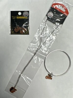 Baltimore Orioles Necklace Earrings Bracelet Logo Charm Licensed MLB Jewelry Set - Image 1 of 4