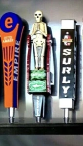 3 BEER TAP HANDLE DISPLAY WALL MOUNTED INCLUDES BRACKETS SOLID WOOD - Picture 1 of 3