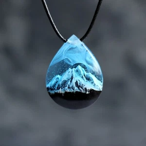Rocky Mountain Pendant Women's Jeweller Epoxy Necklace Gift for Her and Him - Picture 1 of 11
