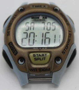 Timex Digital Quartz Ironman Triathlon tono marrone WR 100m 30 giri necessita di cinturino come - Foto 1 di 6
