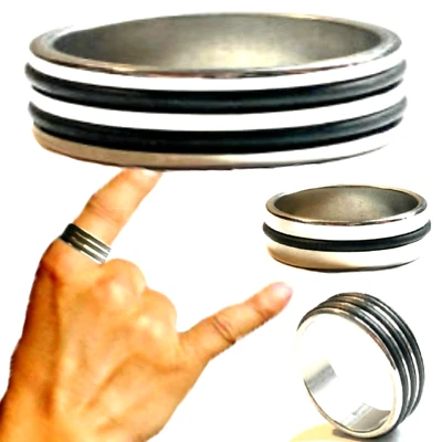 Anello in acciaio inox da uomo donna fede fedina fascia dito mignolo pollice - Immagine 1 di 2