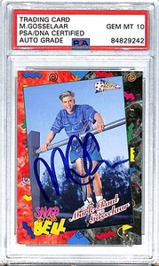 1992 Saved By The Bell MARK PAUL GOSSELAAR Zach Signed Card #7 PSA/DNA 10 SLAB
