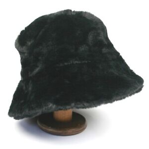 Faux Fur Bucket Hat With Adjustable Sizing Black, Grey Or Animal Print