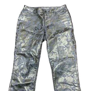 Jeans donna Boston Proper oro strass metallizzati conici slim taglia 6 - Foto 1 di 8