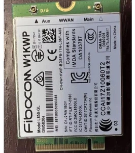 Tarjeta inalámbrica Fibocom LTE/WCDMA 4G WWAN A03 L850-GL DW5820e Dell W1KWP - Imagen 1 de 2