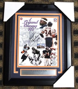 Walter Payton - Hall of Fame foto firmata e scritta incorniciata - PSA / COA ~#6990 - Foto 1 di 5