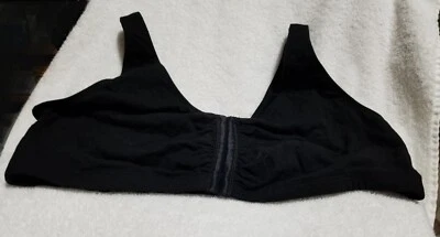 Fruit of the Loom Black Cotton Blend Front Close Sports Bra 96014 TALLA 48--#1 - Image 1 of 4