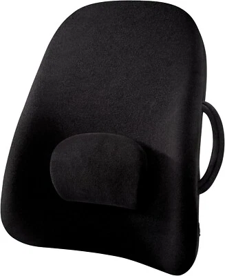 Respaldo ancho ObusForme respaldo soporte lumbar almohada asiento acolchado ancho cojín negro Foto 1 de 4
