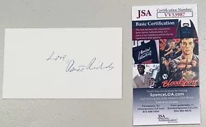 Renee Richards Signed Autographed 3x5 Card JSA Cert Transgender Activist - Picture 1 of 1