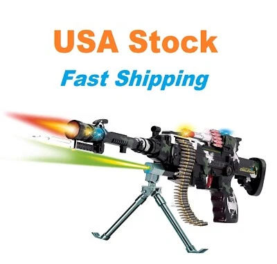Combat 3 Gun, Rapid Fire Machine Gun Toy, Sport Gun, Lights/Sound, Battery, 22'' - Image 1 of 4