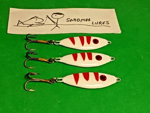 3 - 3/4 oz SHAD Lure Fishing Casting Jigging Slab Lead Spoons White Red Tiger  - Picture 1 of 6