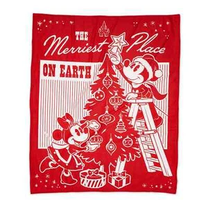 Disney Store Mickey und Minnie festlicher Vlieswurf - Bild 1 von 4