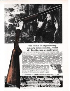 1964 Beretta Over-Under Silver Snipe Shotgun & .25 Jetfire Pistol Print-Ad/ - Picture 1 of 1