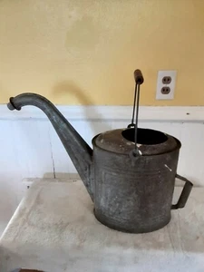 Vtg Galvanized Long Reach Garden Watering Can w/wood handle. No Leaks! - Picture 1 of 3