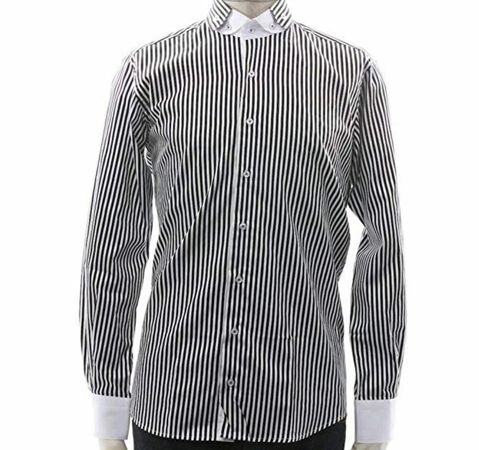 Slim fit shirt long sleeve 100% cotton double collar men's size: M Claudio Lugli - Image 1 of 1