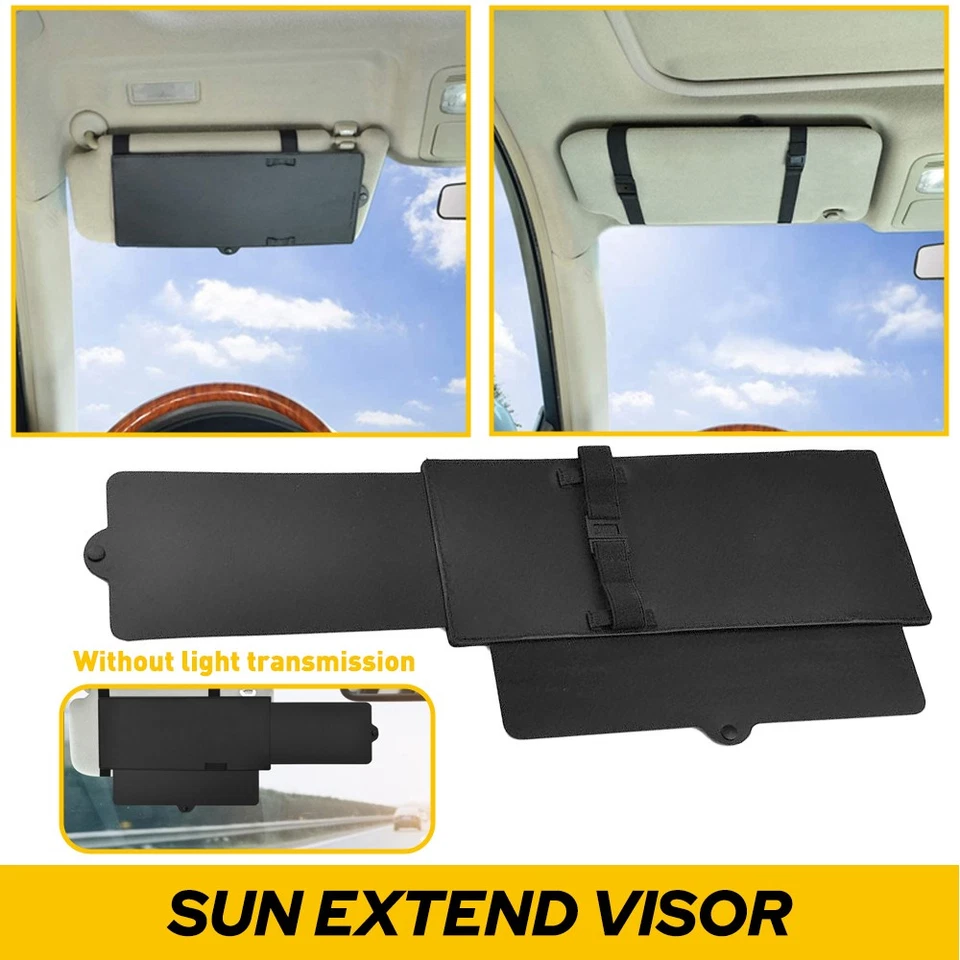 Juego de 2 pantallas para automóvil SUV para protector de visera de extensión solar extensión antideslumbrante unidad de conducción Foto 1 de 4