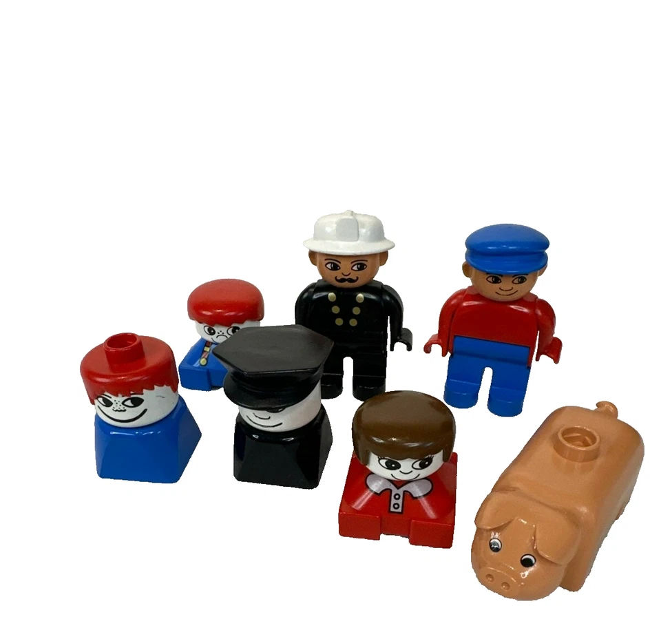 Vintage Duplo Vintage Figures & Pig Lot Animal People Building Toys - Image 1 of 4