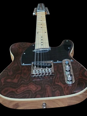 NEW LIGHTWEIGHT CURLY BURL MAPLE TELE STYLE 12 STRING PRO ELECTRIC GUITAR - Image 1 of 4