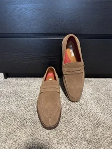 Stacy Adams Marlowe braun Wildleder Split-Toe Penny Halbschuhe Herren 12 M Slipper neu ohne Karton - Bild 1 von 9