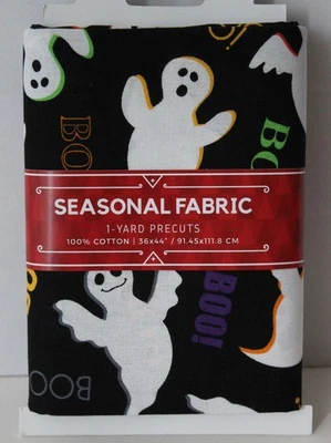 Boo Ghost Halloween Temporada Pre Corte Tela por Yarda Nuevo Antiguo Stock Foto 1 de 3