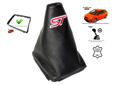 Gear Boot with Inner Frame For Ford Focus 2004-2008 Leather "ST" Red Embroidery - Image 1 of 4