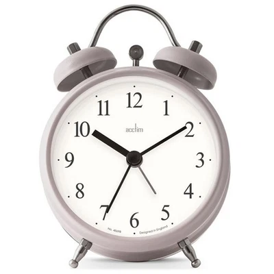 Acctim Haven Mechanical Saxon Super Loud Double Bell Sleek Alarm Clock Mocha UK - Image 1 of 4