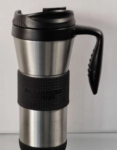 Vintage STARBUCKS Stainless Steel Double Wall Tall Travel Mug with a Handle 2006 - Picture 1 of 8