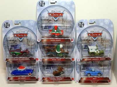 Disney Pixar Cars Toys Metal Holiday Winter Christmas Complete Gift Set Of 7 - Image 1 of 4