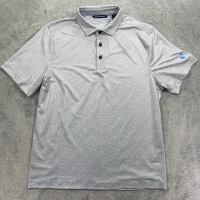 Cutter & Buck Pike Eco Polo Shirt Mens Medium Gray Pebble Stretch Golf w Logo - Image 1 of 4