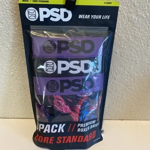 psd underwear 3 pack xl money wings Boxer Brief Core Standard Purple Black New - Picture 1 of 5
