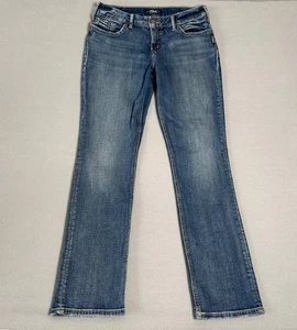 Silver Jeans Women Size 32 Blue Suki Straight Distressed Mid Rise EC - Picture 1 of 15
