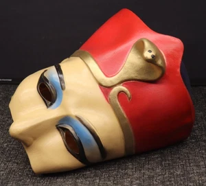 Vintage Cesar 1996 Halloween Pharaoh Egyptian Snake Mask Soft Vinyl New - Picture 1 of 5