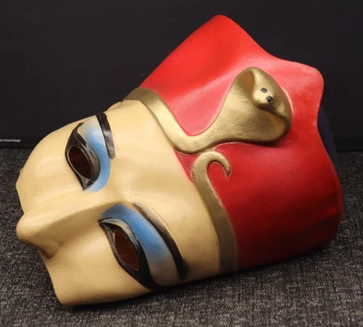 Vintage Cesar 1996 Halloween Pharaoh Egyptian Snake Mask Soft Vinyl New - Image 1 of 4