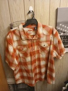 Wrangler Short Sleeve Mens xl Red/orange/creamWestern Five Star Premium Shirt - Picture 1 of 5