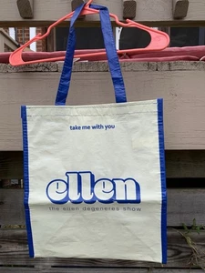 NEU OHNE ETIKETT BEUTELTASCHE ELLEN DEGENERES SHOW MARINEBLAUE STREIFEN 100 % RECYCELTER KUNSTSTOFF - Bild 1 von 12