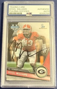 Mykel Williams Signed 2023 Bowman U Chrome Rookie Card PSA/DNA Slabbed Georgia - Picture 1 of 2