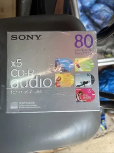 X5 SONY CD-R Audio 5CRM80CRX Recordable Music New & Sealed Discs Rare Colour CDs - Picture 1 of 3