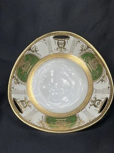 ATQ VTG Noritake Morimura Triangular 7” Bowl Handpainted Heavy Gold Gilded - Picture 1 of 22