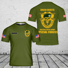 T-Shirt maßgeschneiderter Name US Army grün Baret Special Forces Vatertag Geschenk für Papa