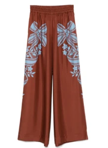 La DoubleJ Silk Twill Brown Wide Leg Palazzo Pants - size Medium - retail $780 - Picture 1 of 8