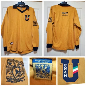 Pumas Unam Shirt Mens Medium Gold Blue Soccer Football Universidad Mexico Jersey - Picture 1 of 15